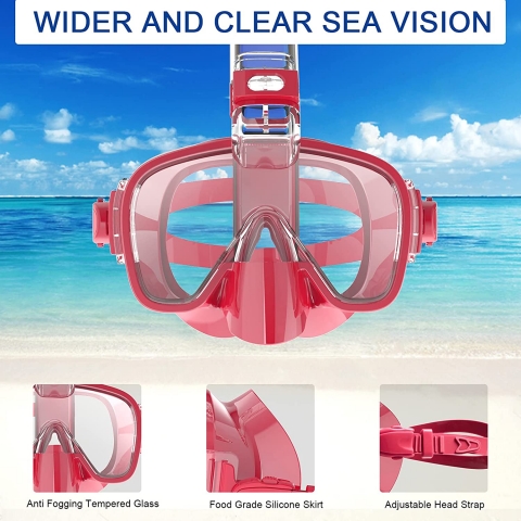 Bairuifu �norkel Set (S, Pembe)