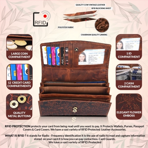 LEVOGUE RFID Un�sex Deri C�zdan (Kahve)