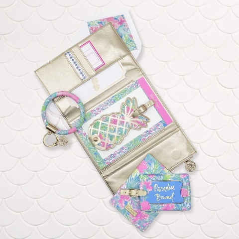 Lilly Pulitzer Vegan Deri Kadn Portfolio (Altn Rengi)