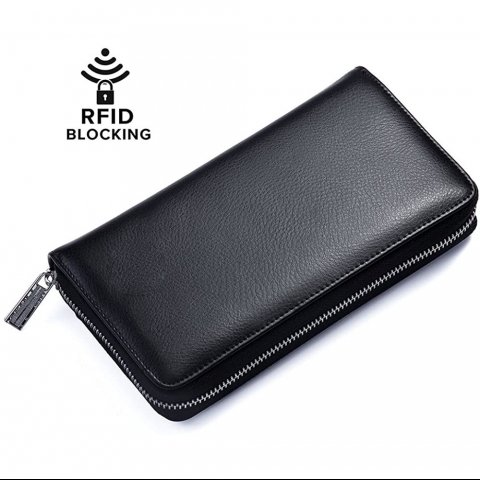 Buvelife RFID Kadn Deri Czdan (Siyah)