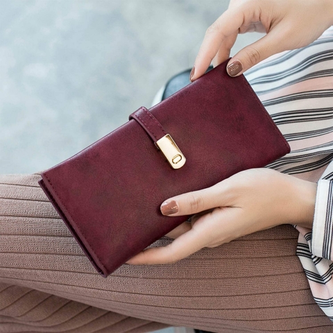 TOPKULL Kad�n Deri C�zdan (Bordo)