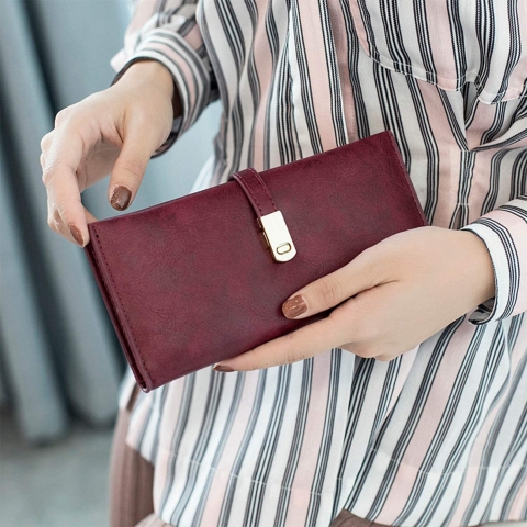 TOPKULL Kad�n Deri C�zdan (Bordo)