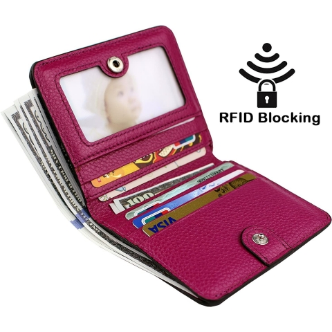 KELADEY RFID Kadn Deri Czdan (Mor)