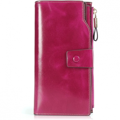 DemonHunter RFID Kad�n Deri C�zdan (K�rm�z�)