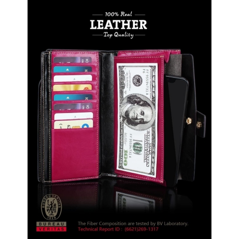 DemonHunter RFID Kad�n Deri C�zdan (K�rm�z�)