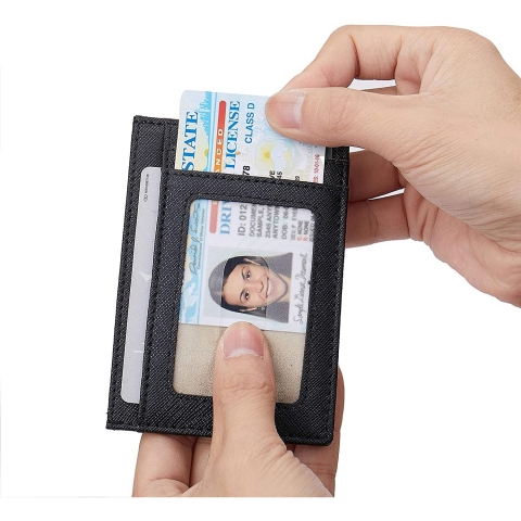 LinsCraft  RFID Unsex Deri Czdan (Siyah)