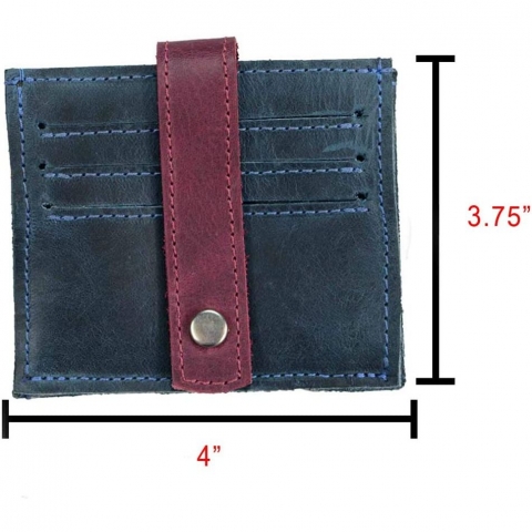 Hide & Drink Unisex El Yapm Deri Kartlk(Mavi)