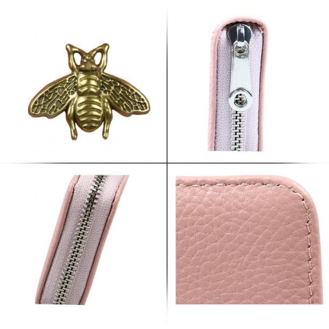 YEGQ  RFID Kadn Deri Czdan (Pembe)