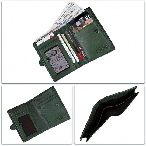 LRTO RFID Kad�n Deri C�zdan (Ye�il)