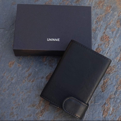 UNINNE RFID Unsex Deri Kartlk (Siyah)