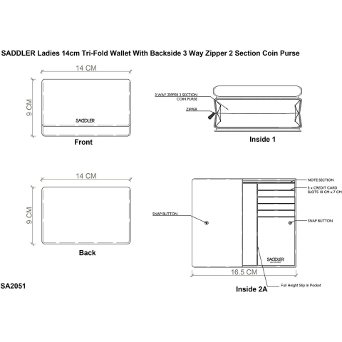 SADDLER Kadn RFID Korumal Czdan (Large, Fuya)