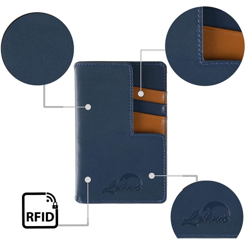Lethnic RFID Unsex Deri Czdan (Mavi)