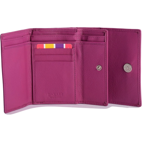 SADDLER Kadn RFID Korumal Mini Czdan (Small, Magenta)