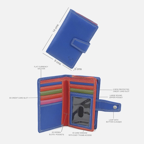 ALPHAHIDE RFID Kadn Czdan (Mavi)