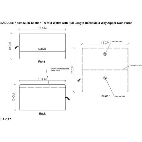 SADDLER Kadn RFID Korumal Czdan (Large, Magenta)