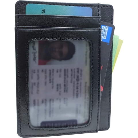 TEXTTEN RFID Unsex Deri Kartlk (Siyah)