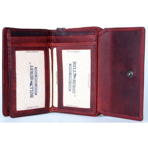 Bull Burry RFID Kad�n Deri C�zdan(Koyu K�rm�z�)