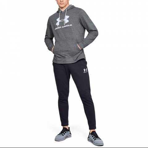 Under Armour Big Logo Erkek Sweatshirt (Gri/Beyaz)