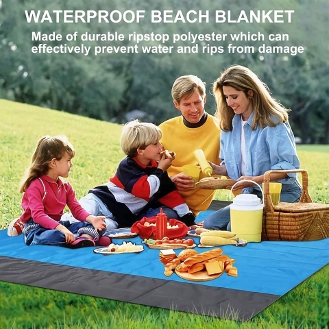 URXTRAL Suya Dayankl Plaj/Piknik rts (Mavi, 200x208cm)