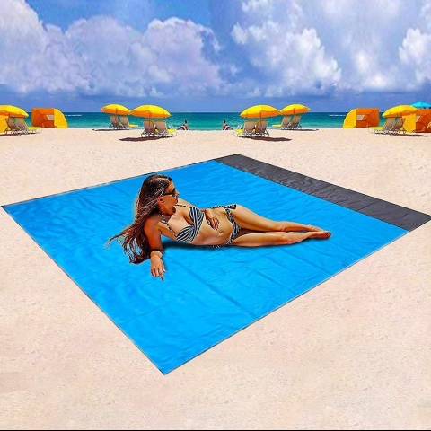 XinDingLi Ta��nabilir Plaj/Piknik �rt�s� (Mavi, 203x127cm)