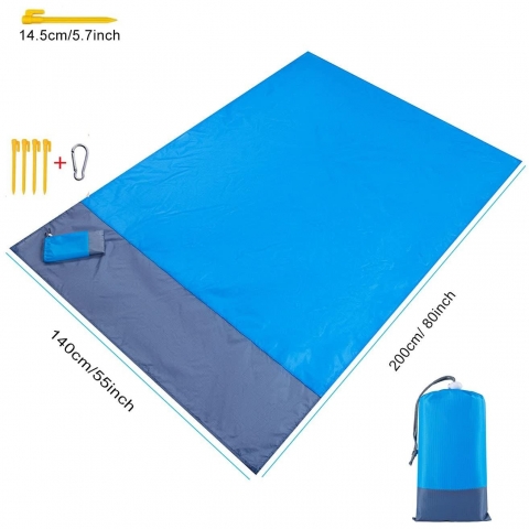 XinDingLi Ta��nabilir Plaj/Piknik �rt�s� (Mavi, 203x127cm)