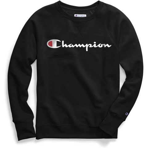 Champion Plus Size Powerblend Kadn Sweatshirt (Siyah)