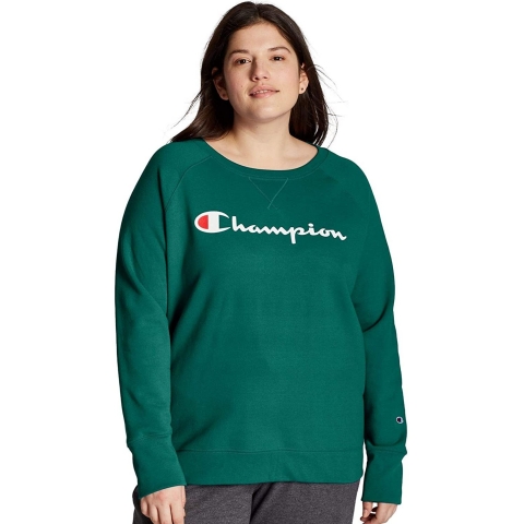 Champion Plus Size Powerblend Kadn Sweatshirt (Siyah)