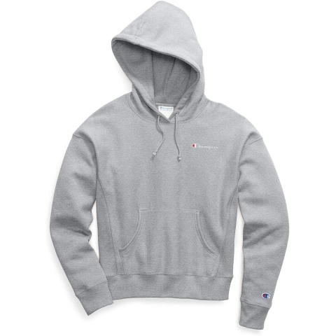 Champion Kadn Kaponlu Sweatshirt (Gri)