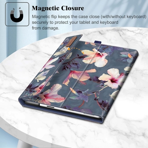 Fintie Microsoft Surface Pro 9 Business Standl Klf-Blooming Hibiscus