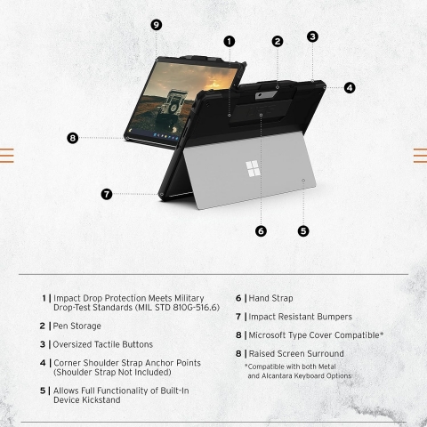 UAG Microsoft Surface Pro 9 Darbeye Dayankl Klf