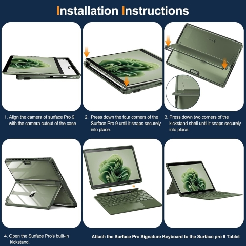 INFILAND Microsoft Surface Pro 9 Darbeye Dayankl Klf-Green