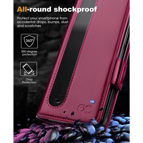 OCASE Kickstandl Galaxy Z Fold 5 Klf-Burgundy