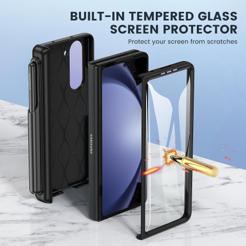 Ruky Galaxy Z Fold 5 Standl Tam Korumal Klf-Carbon Fiber 