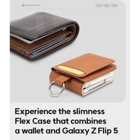 GOOSPERY Flex Serisi Galaxy Z Flip 5 Czdan Klf-Brown 
