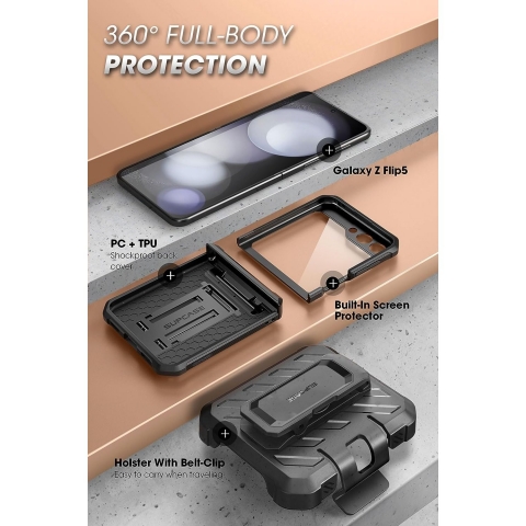 SUPCASE UBP Serisi Galaxy Z Flip 5 Klf-Black