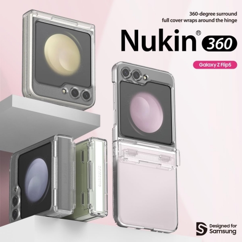 araree Nukin 360 Serisi Galaxy Z Flip 5 effaf Klf-Clear