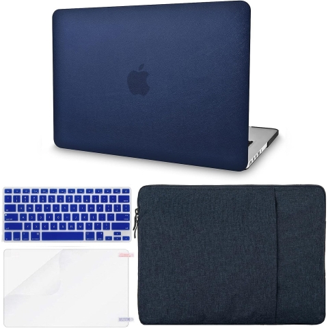 KECC MacBook Air anta ve Klf (15 in)-Dark Blue Leather