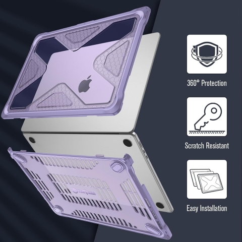 Fintie MacBook Air Sert Kapakl Klf (15 in)-Lilac