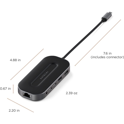 Satechi USB4 6s 1 Arada Multiport Adaptr(Uzay Grisi)