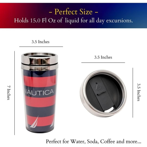 Nautica Yaltml Paslanmaz elik Termos 440mL(Mavi)