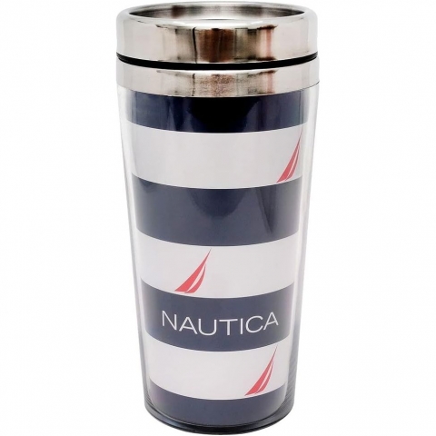 Nautica Yaltml Paslanmaz elik Termos 440mL(Mavi/Beyaz)