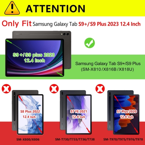Ztotop Galaxy Tab S10 Plus/S9 Plus Deri Klf-Black