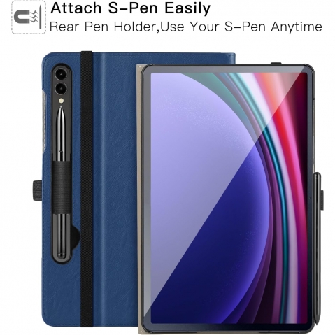 Ztotop Galaxy Tab S10 Plus/S9 Plus Deri Klf-Blue