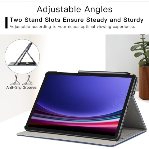Ztotop Galaxy Tab S10 Plus/S9 Plus Deri Klf-Blue