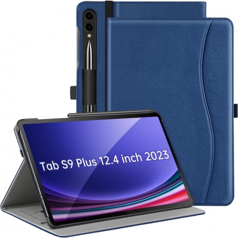 Ztotop Galaxy Tab S10 Plus/S9 Plus Deri Klf-Blue