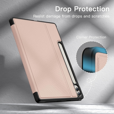 JETech nce Folyo Galaxy Tab S9 Plus Klf-Rose Gold