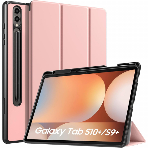 TiMOVO Kalem Blmeli Galaxy Tab S9 Plus/S10 Plus Klf-Pink