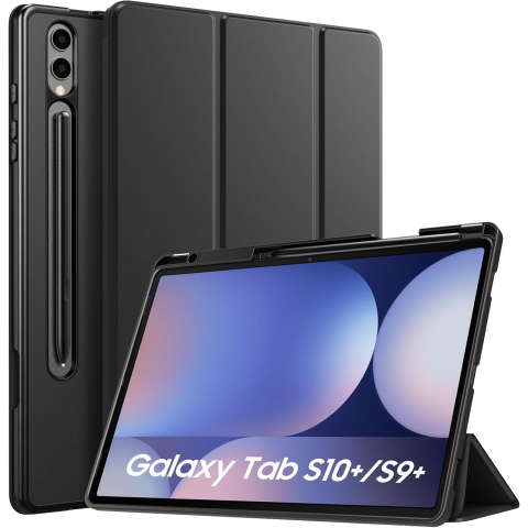 TiMOVO Kalem Blmeli Galaxy Tab S9 Plus/S10 Plus Klf-Black
