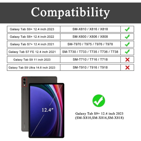Soke Galaxy Tab S9 Plus Standl Klf-Black