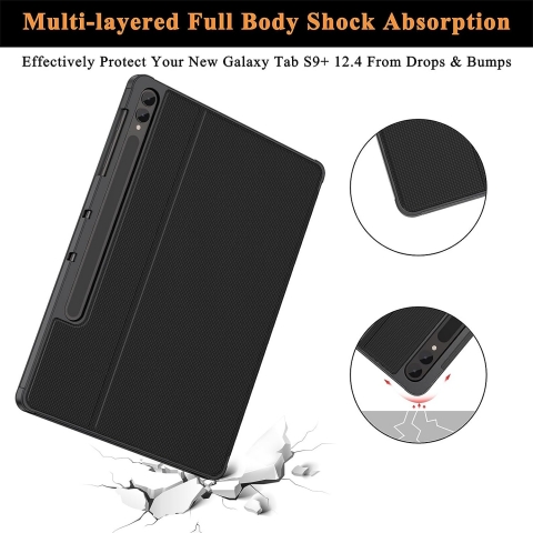 Soke Galaxy Tab S10/S9 Plus Standl Klf-Black
